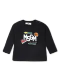 MSGM Kids logo print long-sleeved T-shirt - Black