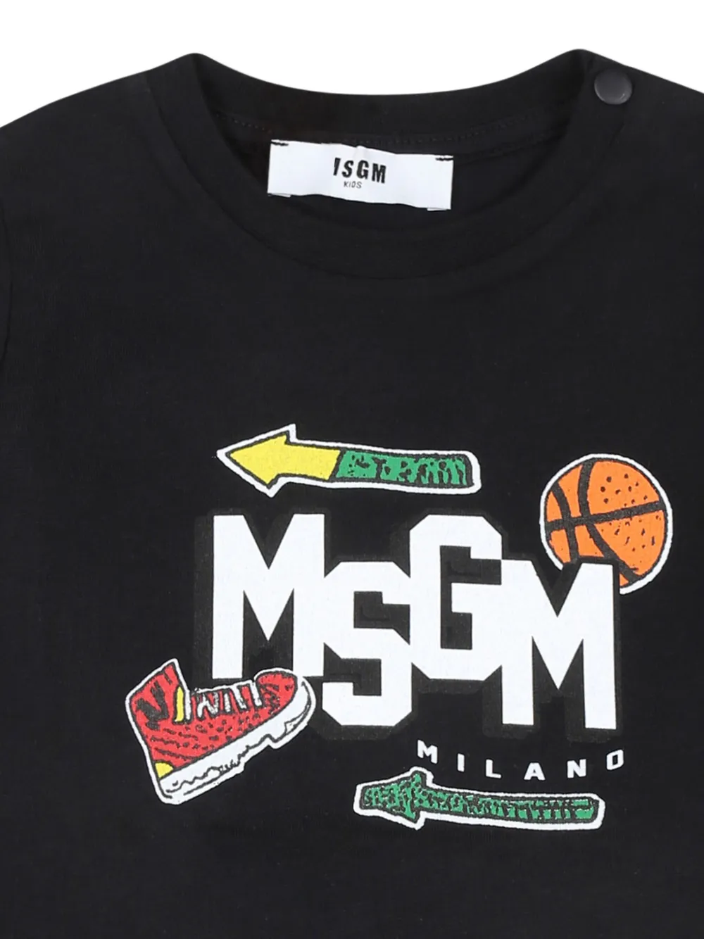 MSGM Kids T-shirt met logoprint Zwart