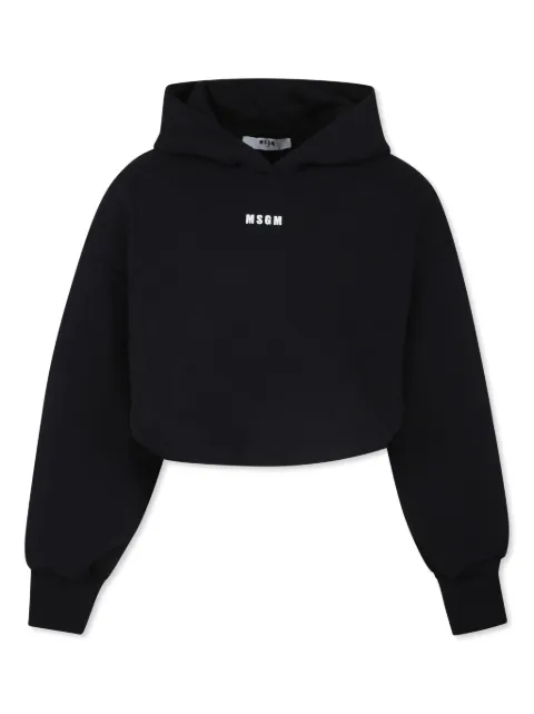 MSGM Kids Moletom de capuz com logo bordado