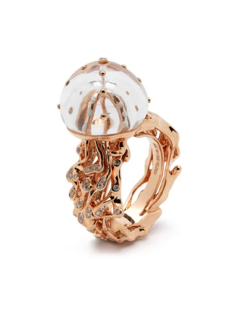 Bibi van der Velden 18kt roségouden Jellyfish ring met diamant