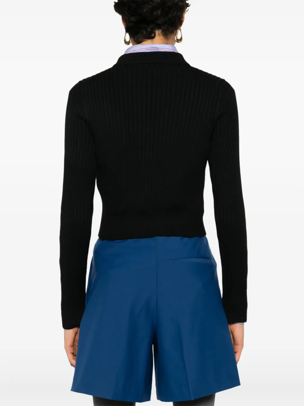Miu Top met logopatch Zwart