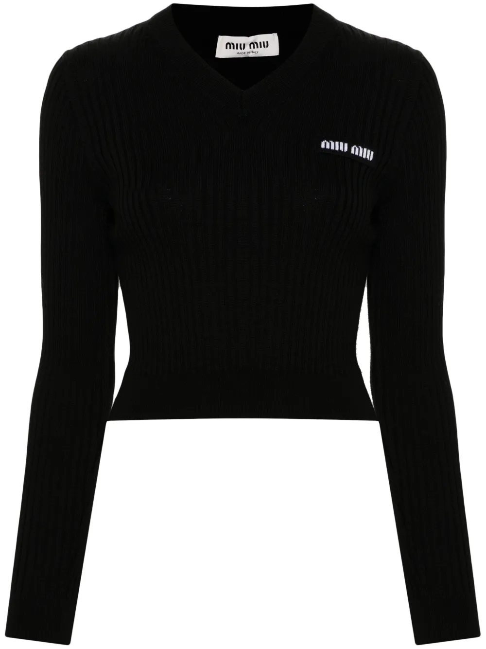 Miu Miu logo-patch top | Black | Image 1