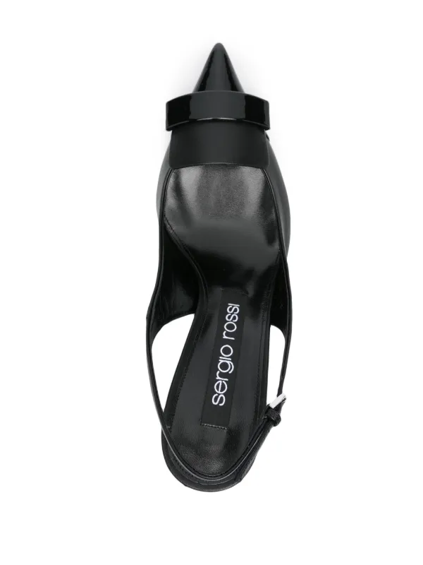 直営店‐Sergio Rossi‐ Sr1 スリングバック 75mm パンプス Sergio Rossi sr1 75mm スリングバック パンプス | ブラック