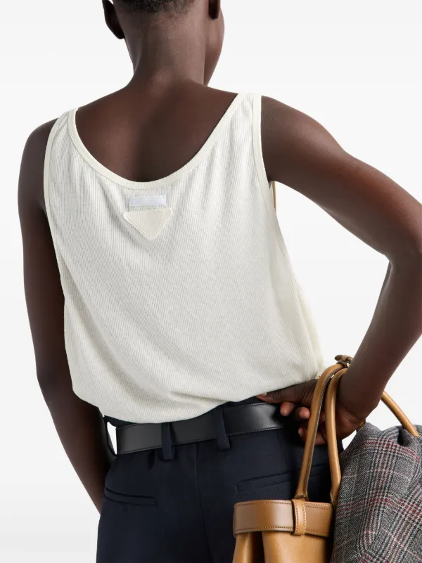 Prada リブニット トップ | ニュートラル | FARFETCH JP