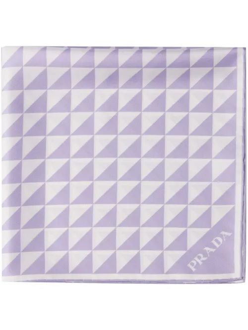 Foulard à logo triangle - Prada - Modalova