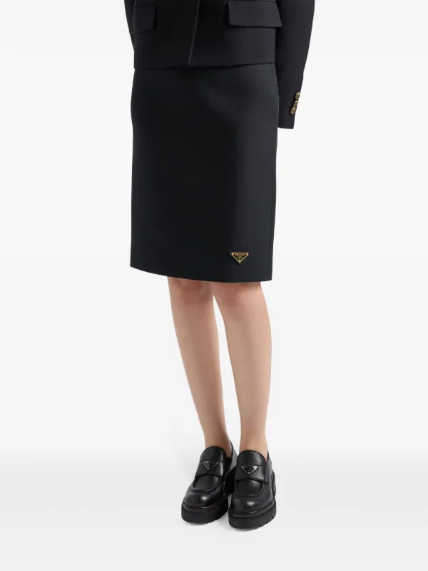 Prada テクニカルポンジー スカート Technical skirt 関税込 Ivory Technical Pongé Skirt | PRADA