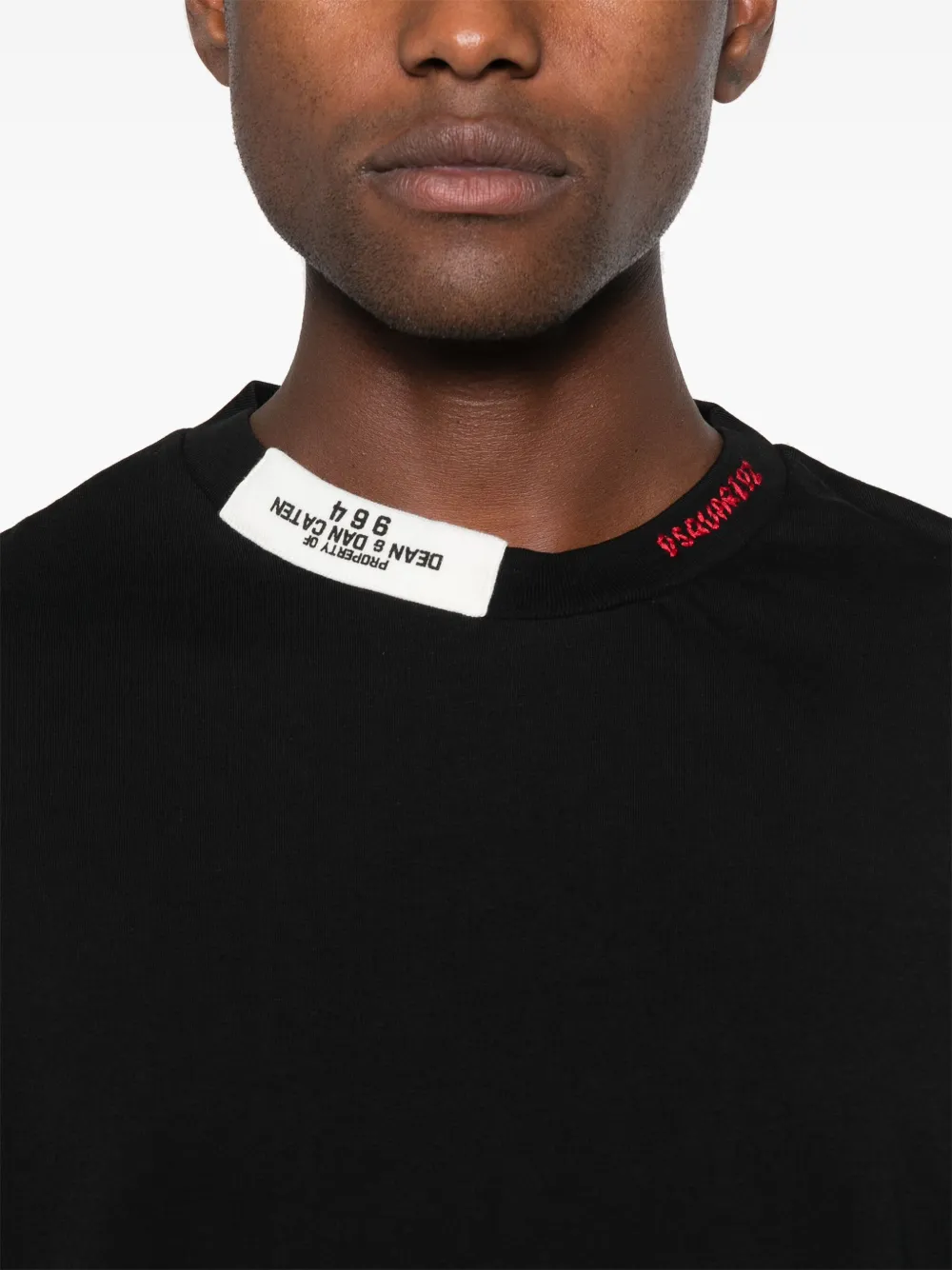 DSQUARED2 T-shirt met geborduurd logo Zwart