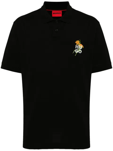 HUGO playera tipo polo de piqué con logo