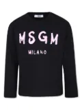 MSGM Kids logo-print longs-sleeve T-shirt - Black