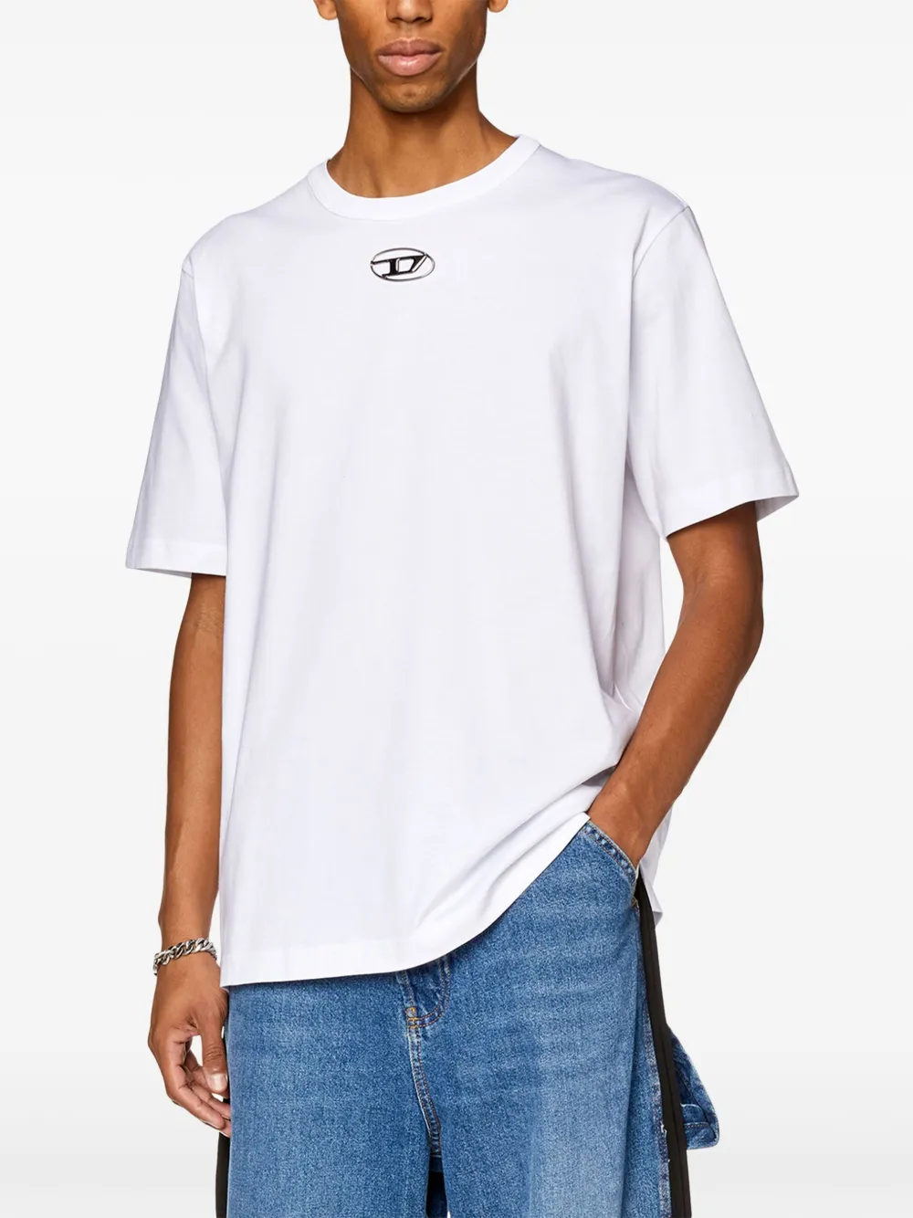 Diesel T-madjust-tr Cotton T-shirt In White