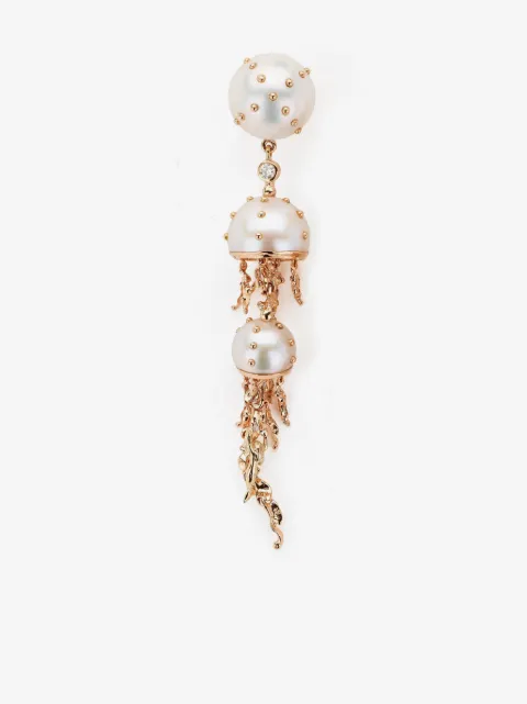 Bibi van der Velden 18kt white and rose gold Jellyfish pearl and diamond earring
