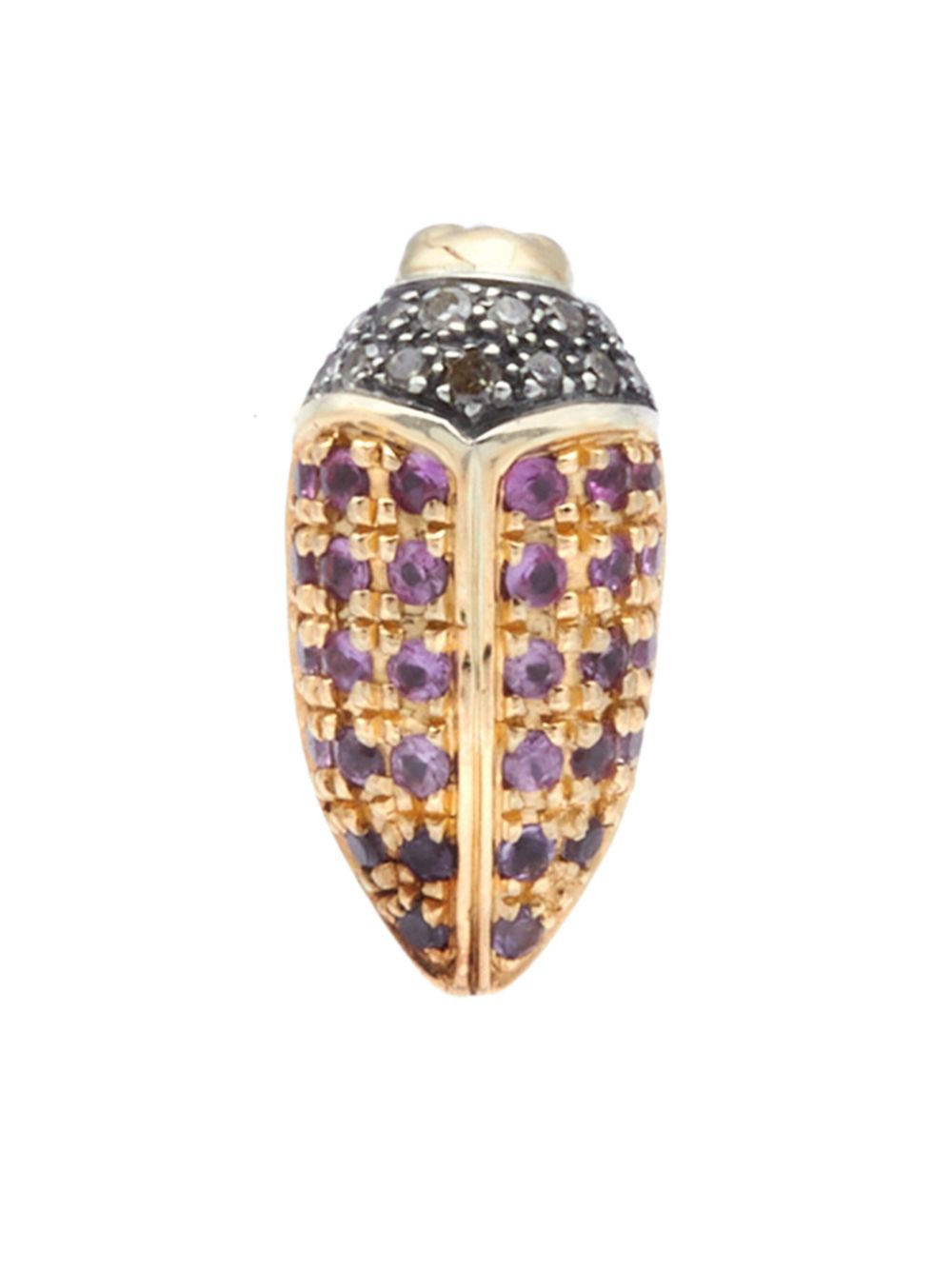 Bibi van der Velden 18kt yellow gold Mini Scarab diamond and sapphire earring