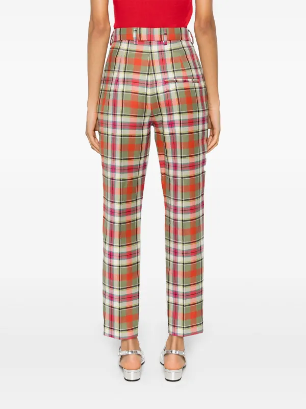 checked cigarette trousers Vivienne Westwood Checked Cigarette Women Trousers checked cigarette trousers Vivienne Westwood Checked Cigarette Women Trousers