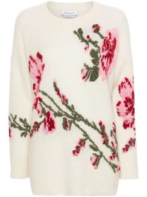 Blumarine jacquard rose sweater