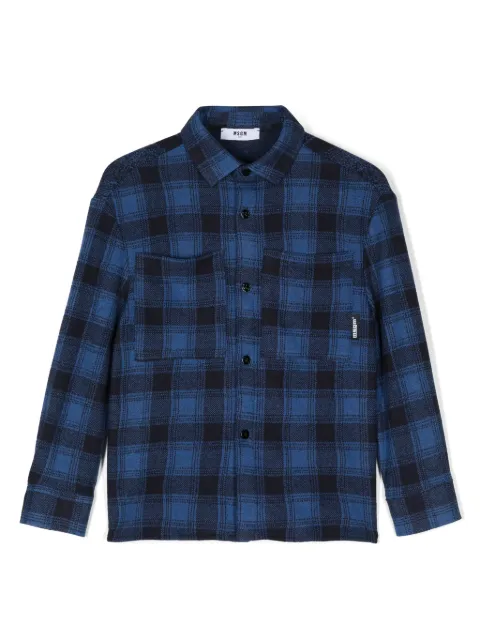 MSGM Kids tartan-pattern shirt