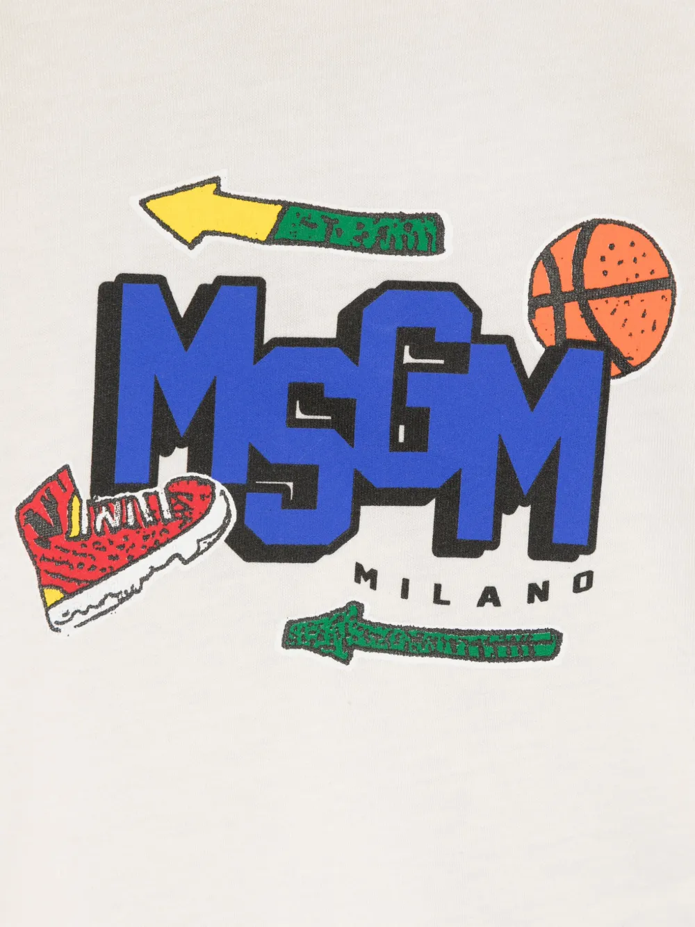 MSGM Kids Jersey T-shirt Beige