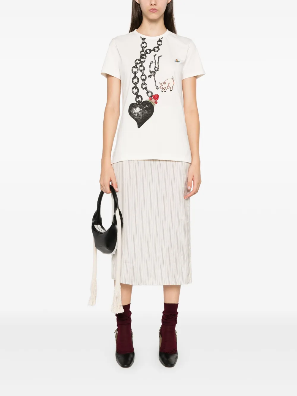 Vivienne Westwood Heart Chain T-shirt | Neutrals | FARFETCH