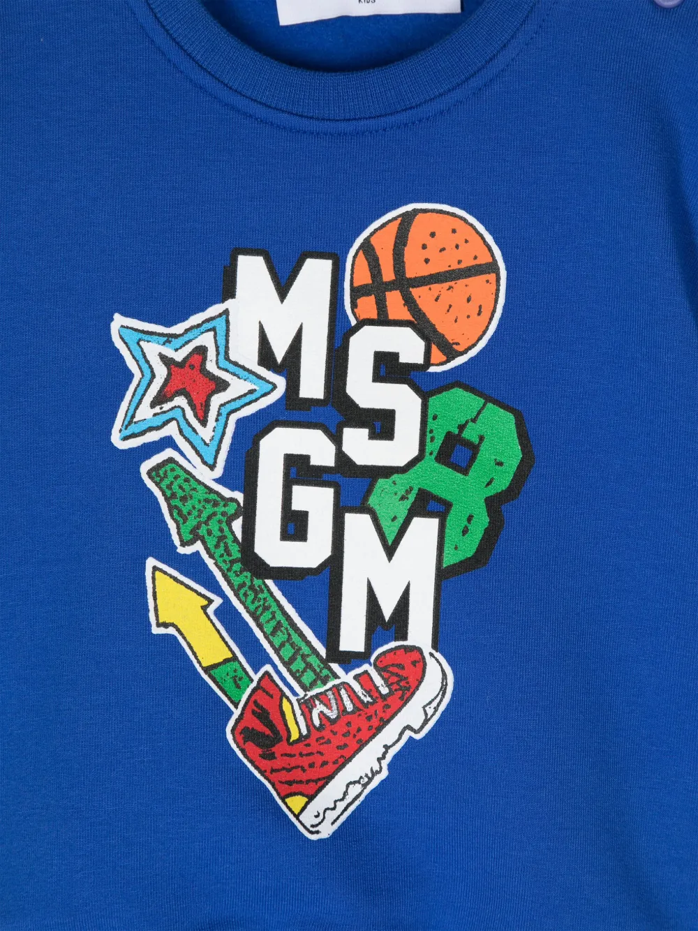 MSGM Kids Sweater met logoprint Blauw