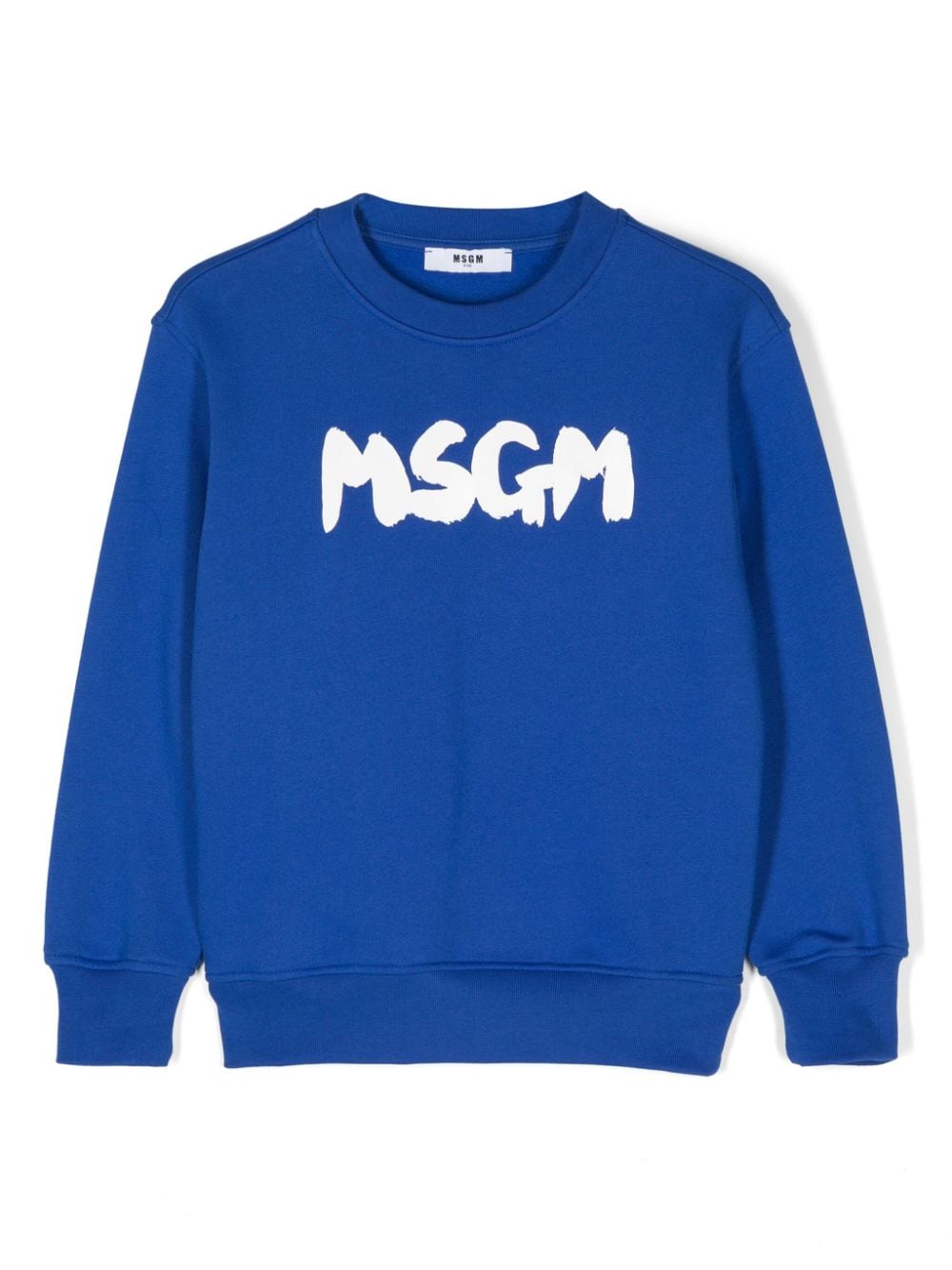 Shop Msgm Logo-print Sweatshirt In Blue