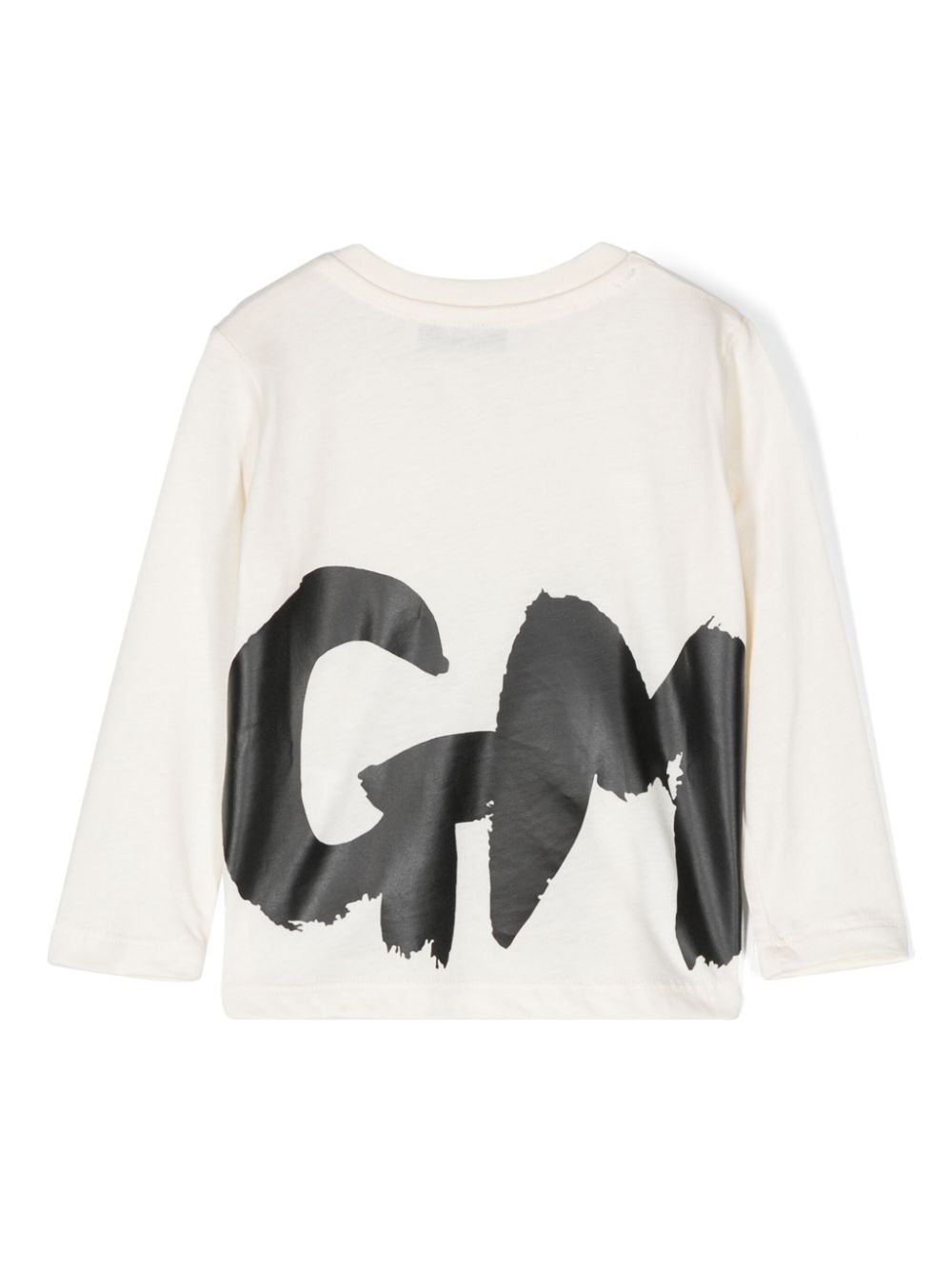 MSGM Kids logo-stamp cotton T-shirt - Beige