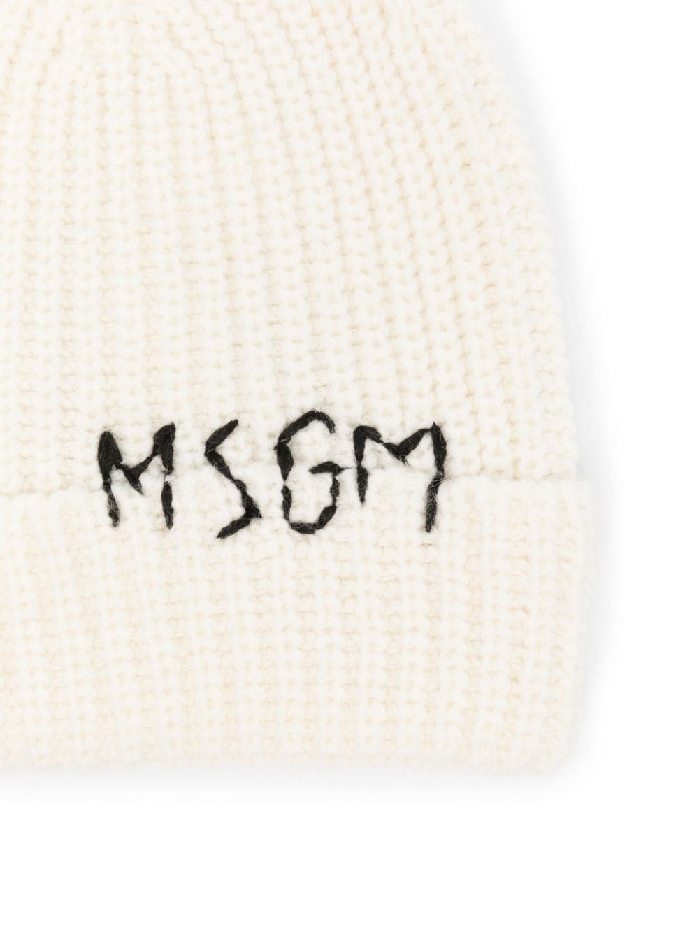 MSGM Kids logo-embroidered beanie - Beige