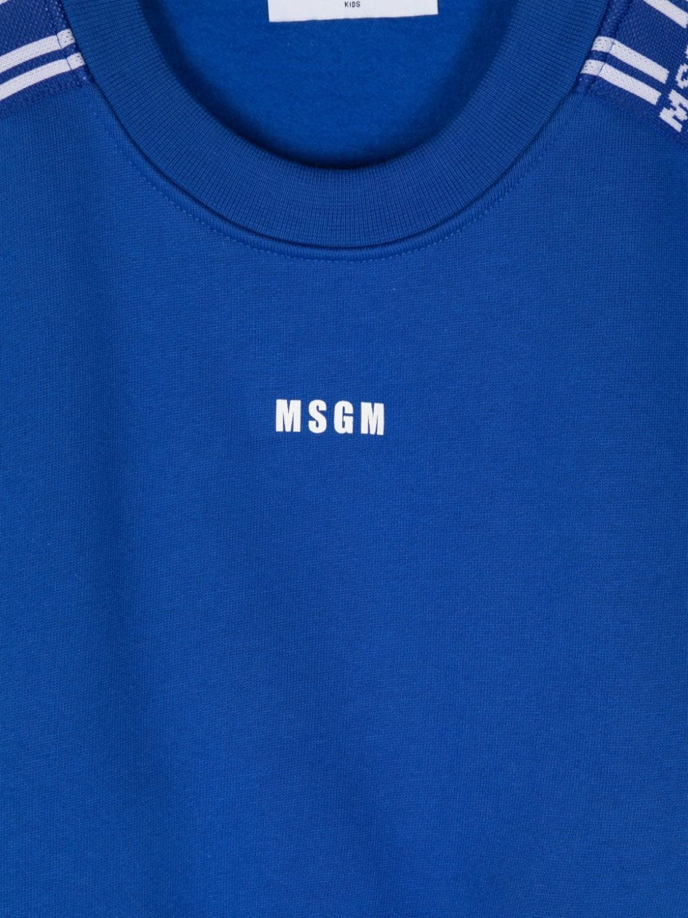 Shop Msgm Cropped Sweatshirt In Blue