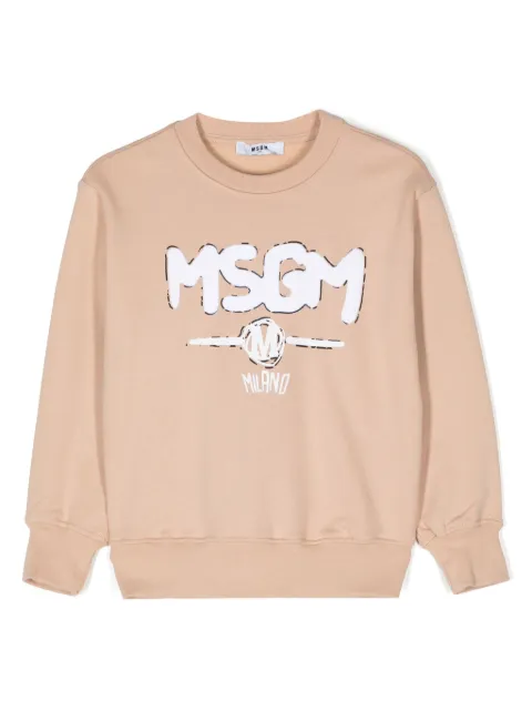 MSGM Kids flocked-logo sweatshirt