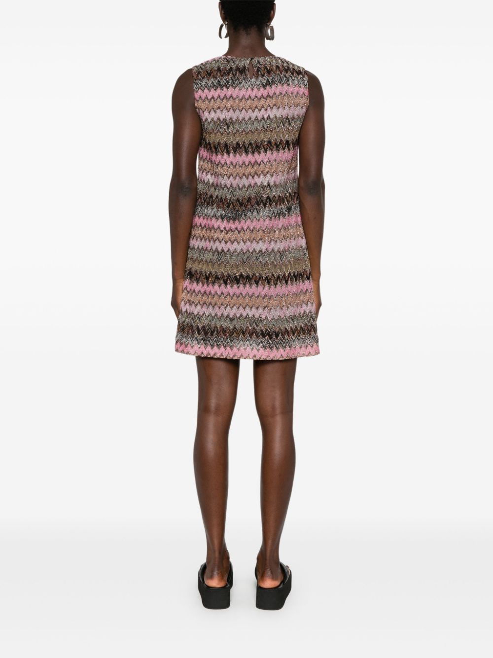 Missoni Lurex mini-jurk met zigzag-patroon Zwart