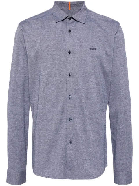 BOSS logo-embroidered shirt