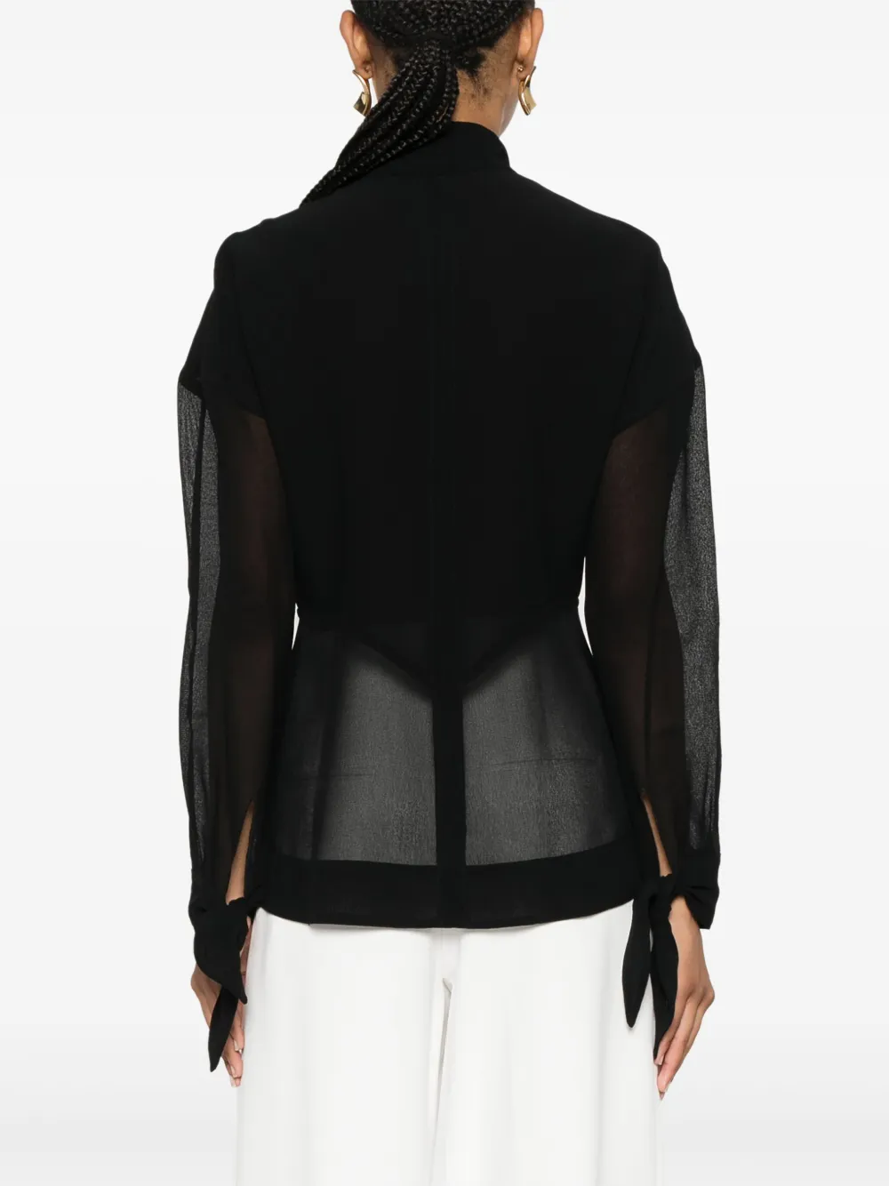Shop Victoria Beckham Pussy-bow Blouse In Black
