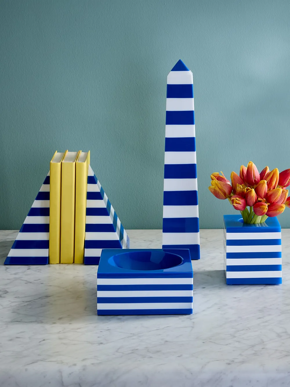 Jonathan Adler Cabana Scoop Decorative Bowl In Blue