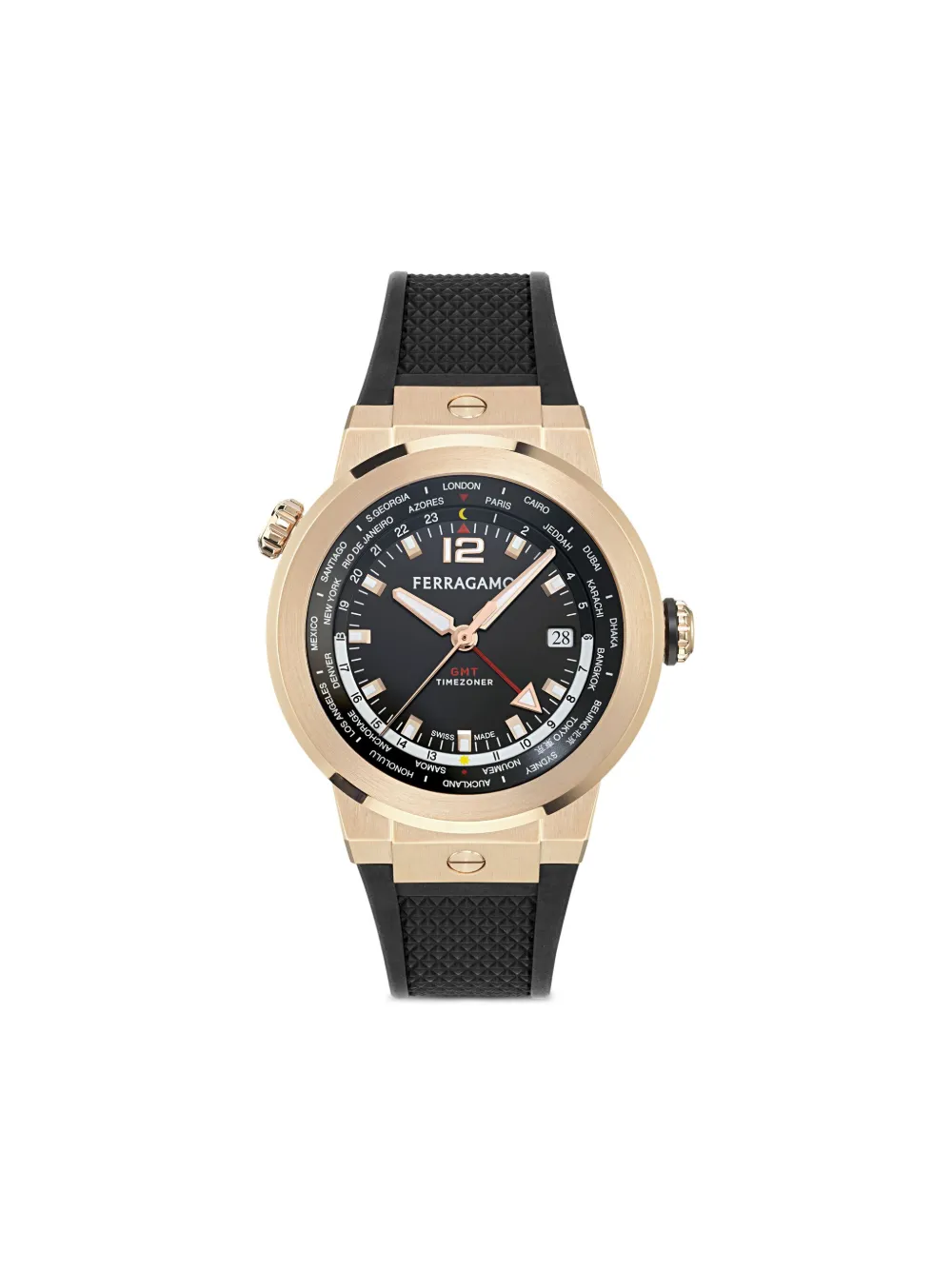 Ferragamo Orologio F-80 GMT Worldtime 43mm - Nero
