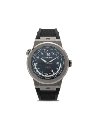 Ferragamo F-80 WorldTime 43mm | Black | FARFETCH
