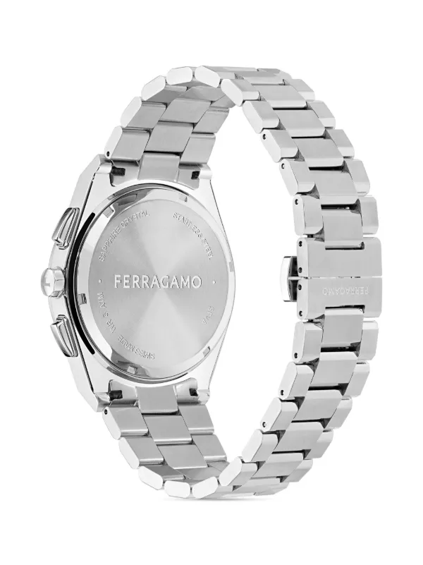 Ferragamo Vega Upper East Chrono 42mm | Black | FARFETCH