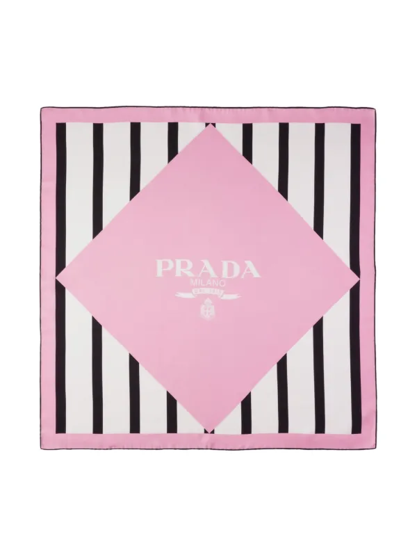 Prada logo-print Scarf | Pink | FARFETCH