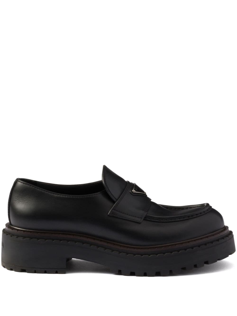 Prada leather loafers Black