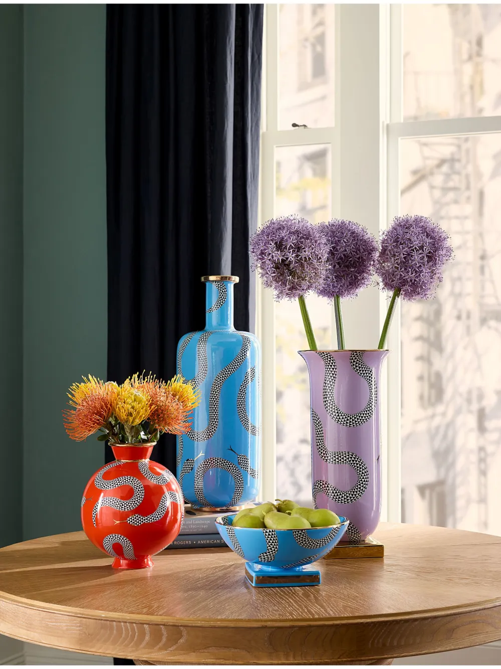 Jonathan Adler Porcelain Eden Vase In Red