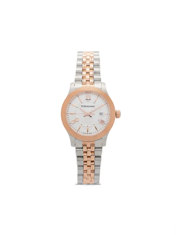 Ferragamo Two Tone 28mm Rose Gold Silver Watch FERRAGAMO Vega Bracelet Watch, 28mm | Nordstromrack main image 3