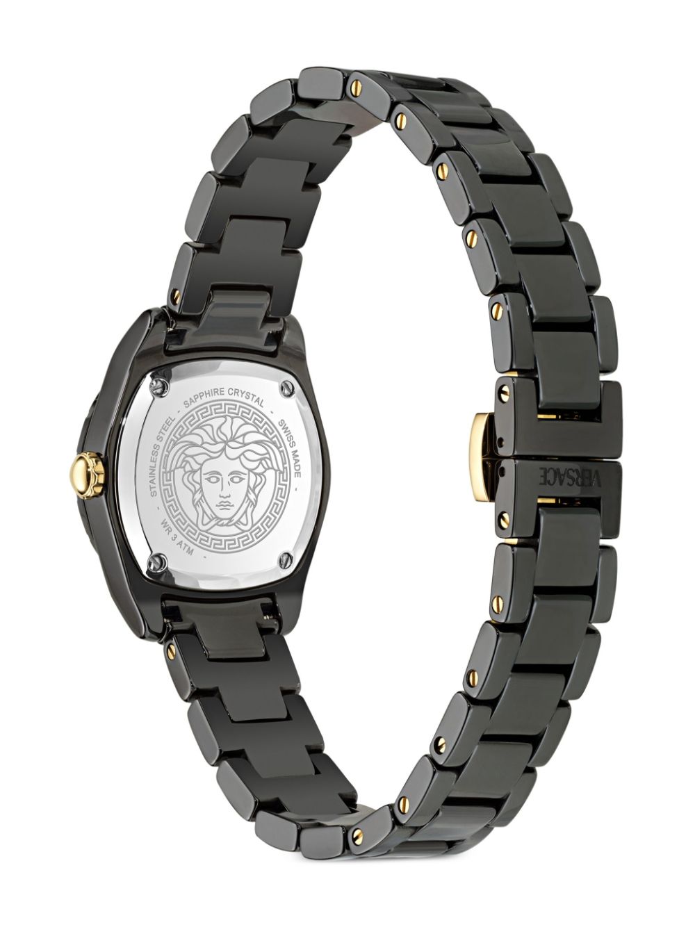 Shop Versace Dv One Mini 28mm In Schwarz