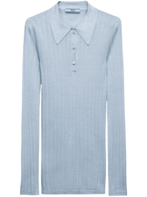 Prada cashmere-silk polo shirt