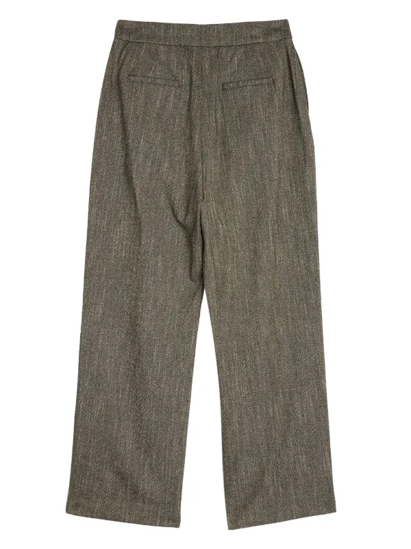 【AMOMENTO】24fw WOOL TWEED WRAP PANTS Amomento Tweed Wrap Trousers | Grey | FARFETCH