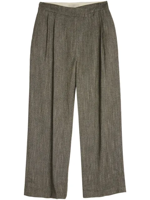 Amomento pantalones de tweed con diseño cruzado