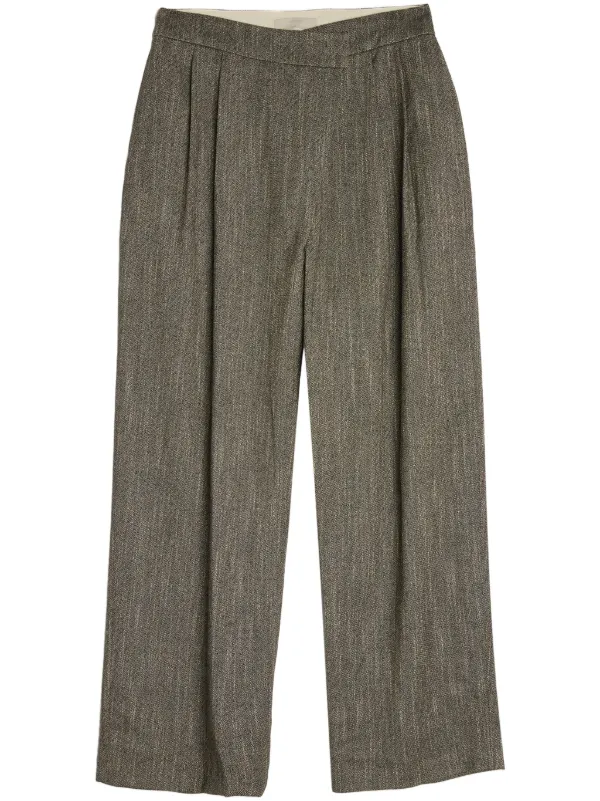 【AMOMENTO】24fw WOOL TWEED WRAP PANTS Wool Tweed Wrap Pants Charcoal - Bassal Store