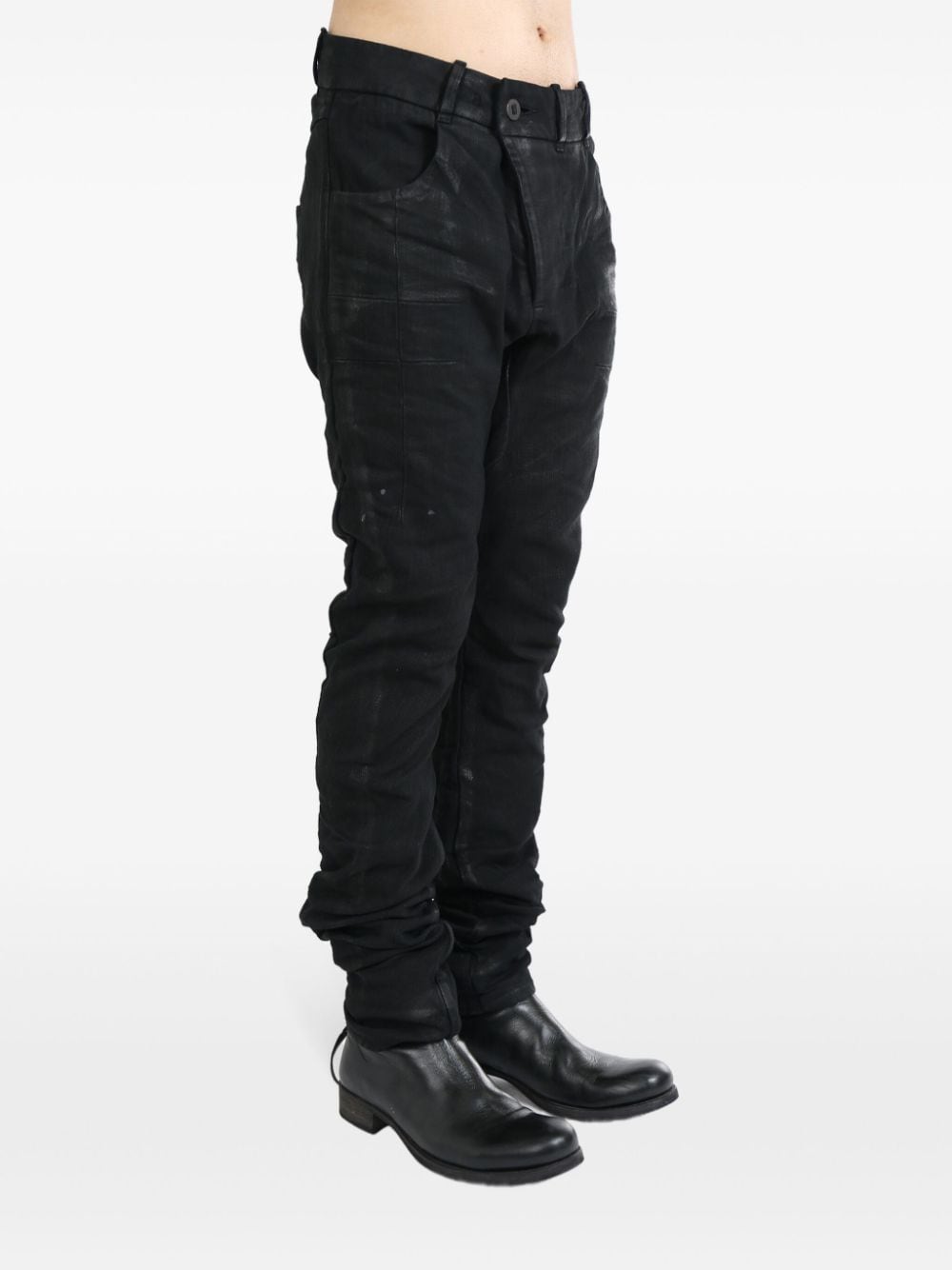 Boris Bidjan Saberi cotton drop-crotch jeans - Zwart