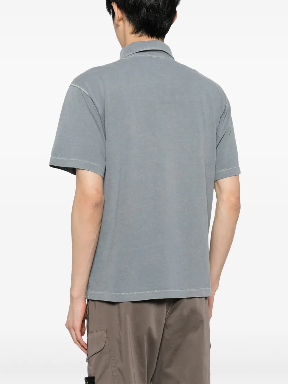 Stone Island Poloshirt met geborduurd logo Blauw