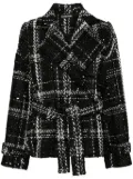 David Koma sequin-embellished tweed jacket - Black