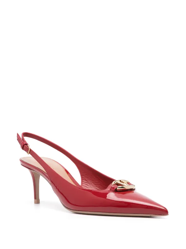 【Valentino Garavani】Vロゴ スリングバック パンプス Valentino Garavani Vロゴ スリングバック パンプス | レッド