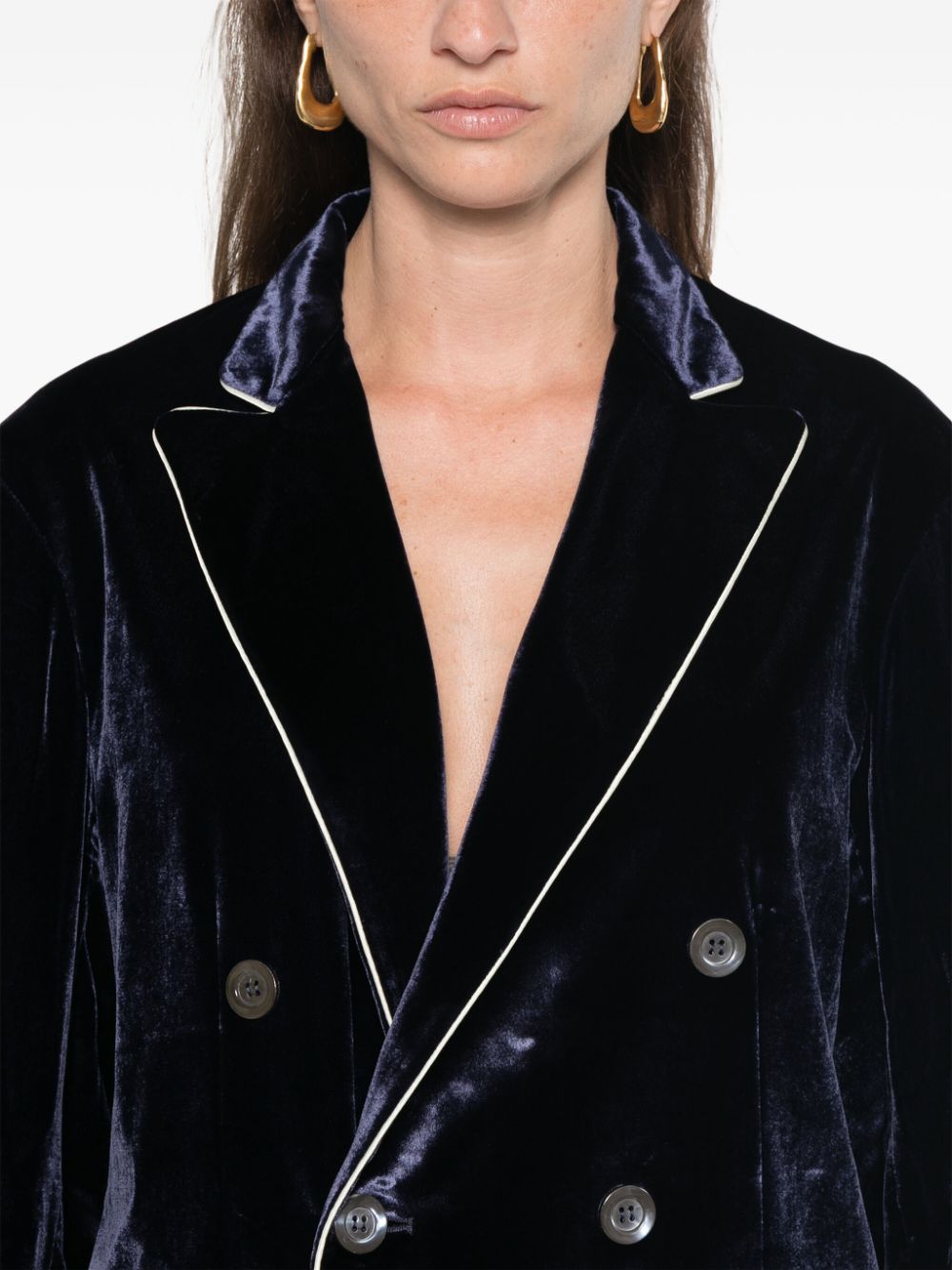 Shop Pierre-louis Mascia Velvet Blazer In Blue