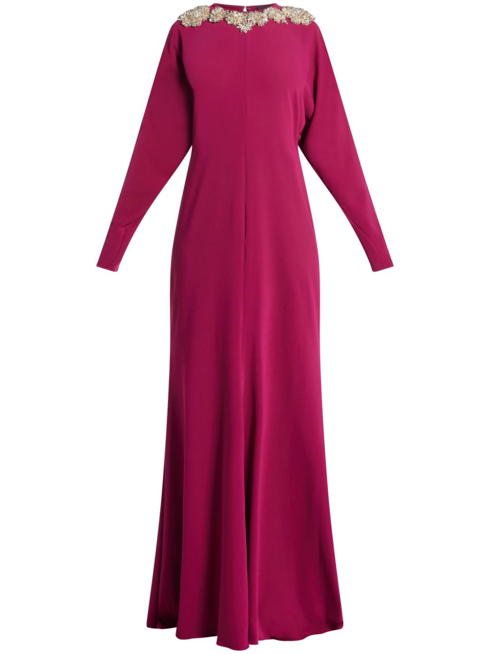 Costarellos crystal-embellished long-sleeves dress - Pink