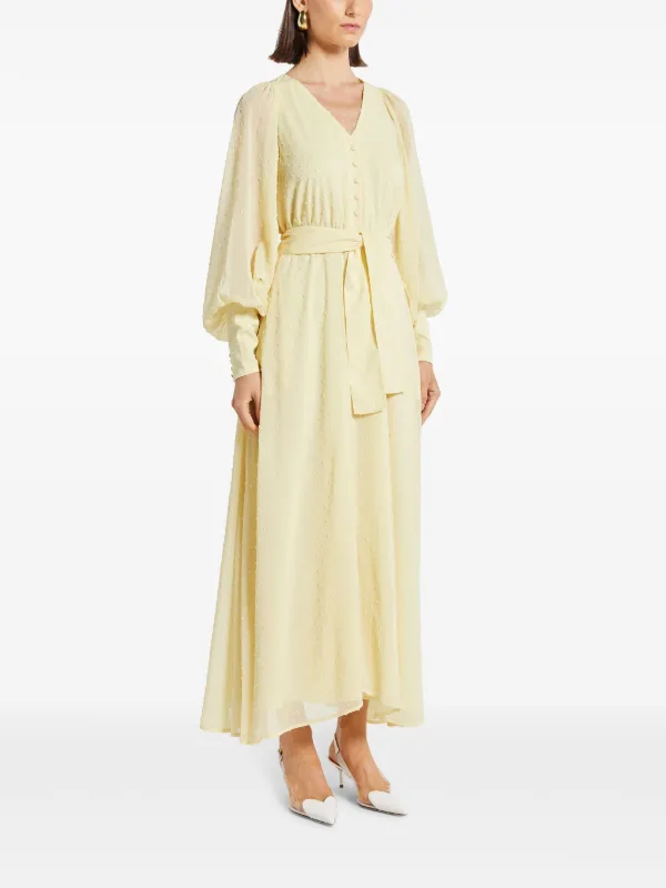 ROTATE BIRGER CHRISTENSEN Belted V-neck Maxi Dress